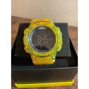 New Invicta Racing Burnout Digital Men's Watch- 52mm, Transparent, Yellow(49044)